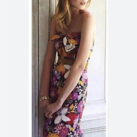 Anthropologie Moulinette Seurs Floral Bow Strapless Mini Dress - Picture 5 of 9